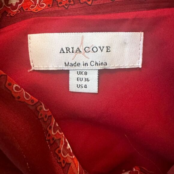 Aria Cove Printed Smocked Puff Sleeve Button Down Dress - Picture 9 of 12